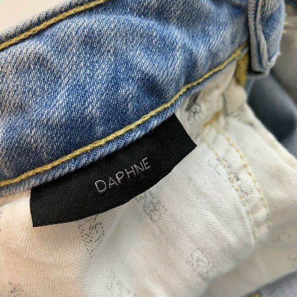 Genetic Los Angeles  Blue Daphne Skinny Jean Size 25 Distressed Raw Hem Women - Picture 6 of 11